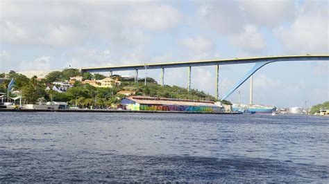 queen juliana bridge  willemstad curacao stock image image  caribbean colourful