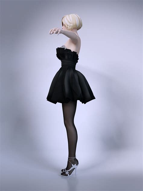 Girl Skirt Stockings 3d Model Max Obj Fbx