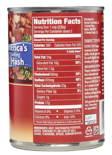 hormel corned beef hash nutrition label runners high nutrition
