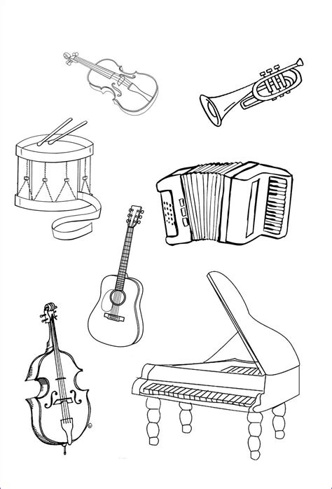 unique musical instruments coloring pages stock  coloring