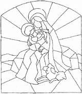 Virgen Vitral Vitrales Christmas Vidrieras Mosaico Falso Gecoas Quilt Madonna Gustad Ved Falsas Plantillas María Blanco sketch template