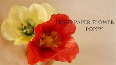 tissue paper flower poppy youtube