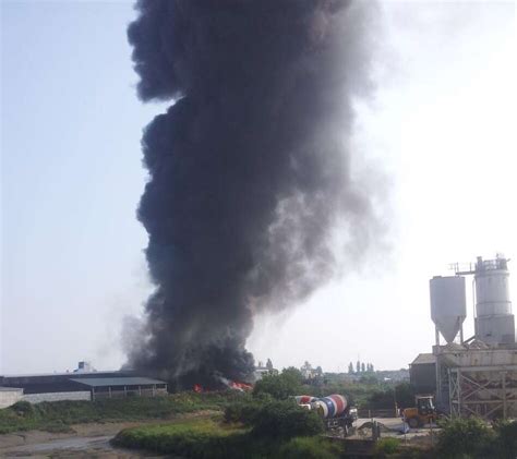 Firefighters Tackle Huge Blaze At Recycling Centre In Milton Regis In