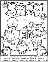 Math Subtraction Digit Snowmen sketch template