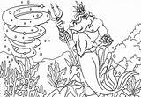 Triton Coloring King Pages Little Kids Mermaid Fans Great Coloringfolder sketch template