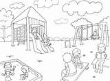 Spielplatz Malvorlage Ausmalen Spielen Kinder Kostenlose sketch template