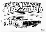 Hazzard Dukes Pages Colouring Coloring Lee General sketch template