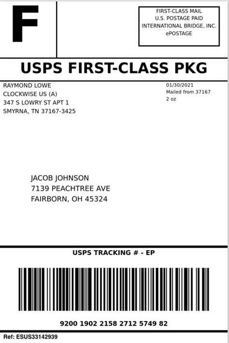 usps  class shipping label