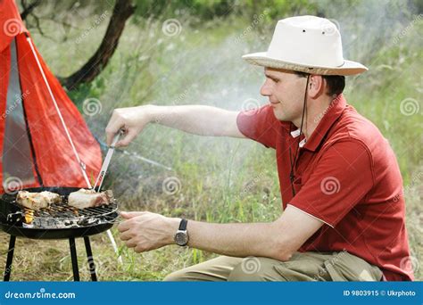 man  grill royalty  stock photo image