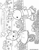 Sylvanian Coloring Families Critters Pages Calico Kleurplaten Easter Printable Familys Kids Fun Color Print Cat Colouring Family Critter Kleurplaat Board sketch template