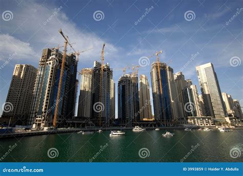 dubai waterfront construction stock image image  growth buildings