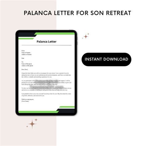 palanca letter  son retreat  examples    word