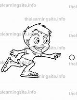 Outline Throwing Boy Flashcard Catching sketch template