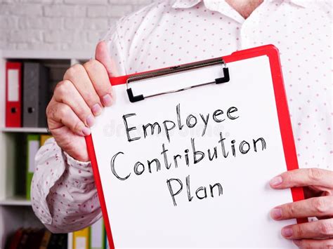 employee contribution plan  shown   conceptual business photo stock photo image
