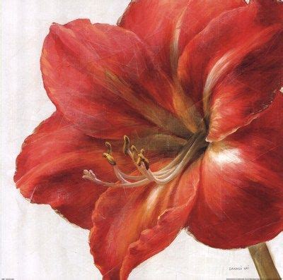 danhui nai red amaryllis amaryllis painting painting flowers floral