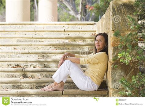 relaxed confident mature woman outdoor royalty free stock images image 30536679