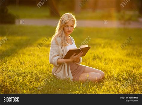 Girl Sitting On Grass Image And Photo Free Trial Bigstock