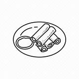 Rolls Colouring Spring Coloring Pages Template Icons Food sketch template