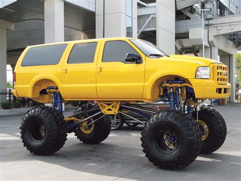 epic truck lifted ford excursion  sick  road wheels