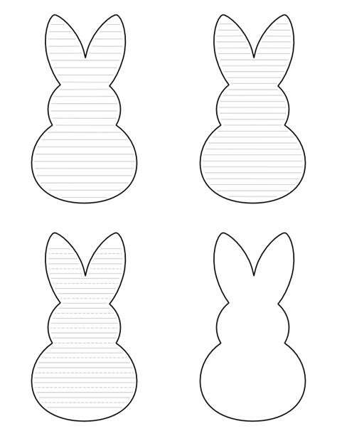 printable easter bunny shaped writing templates