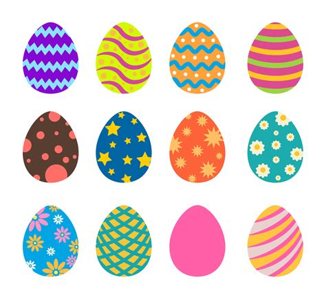 collection  colorful patterned easter eggs  vector art  vecteezy