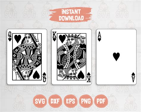 playing cards svg ace king  queen svg cards cricut svg baby