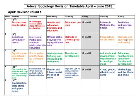 blank revision timetable template creative sample templates