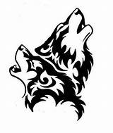 Wolf Tribal Howling Wolves Silhouette Head Tattoos Drawing Clipart Tattoo Drawings Clip Cross Pixel Moon Outline Stitch Pack Flames Patterns sketch template