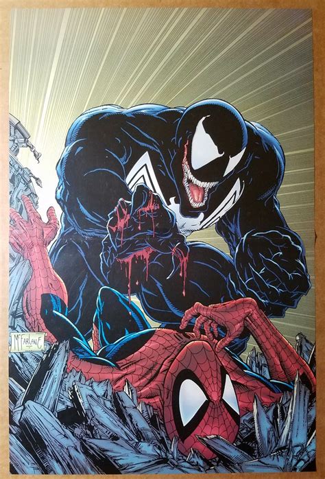 spider man vs venom marvel comics poster by todd mcfarlane