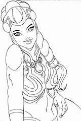 Leia Coloring Lineart sketch template