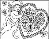 Valentines Coloring Pages Heart Color Valentine Sheets sketch template
