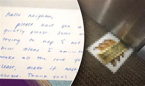 woman asks neighbours to have quieter sex and receives hilarious