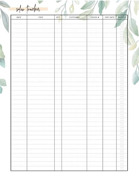 sales tracker template  world  printables