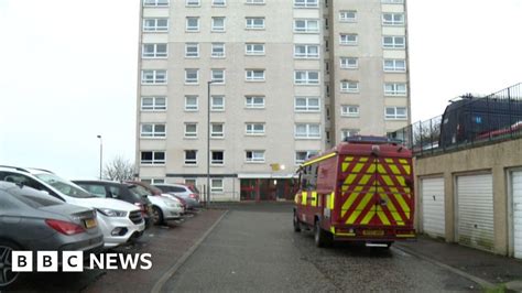 woman dies after fire in east kilbride high rise flats bbc news