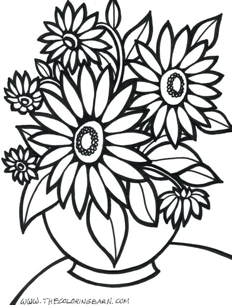 easy coloring pages  flowers  getdrawings
