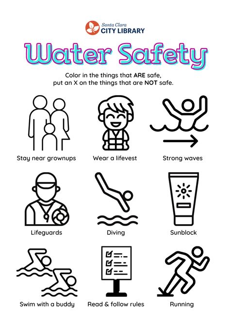 water safety worksheets  kids water safety worksheets