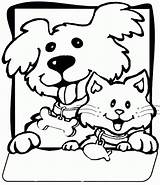 Coloring Dog Cat Pages Dogs Cats Printable Drawing Color Cute Animals Catdog Colouring Print Tag Kat Getcolorings Colorin Related Popular sketch template