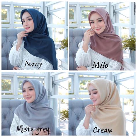 bella square warna part  hijab jilbab segiempat shopee indonesia