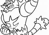 Incineroar Pokemon Coloring sketch template