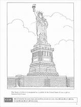 Ellis Island Statue Liberty Drawing Coloring Rainbowresource Pages Paintingvalley sketch template