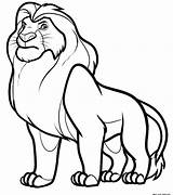 Simba Lion Coloring Pages King Kion Getcolorings sketch template