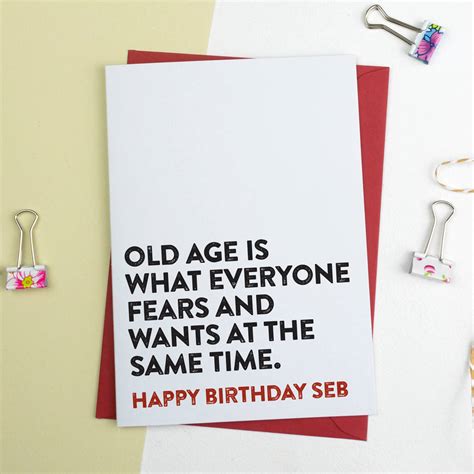 Funny Birthday Card Old Age By A Is For Alphabet
