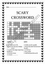Crossword Scary Worksheet sketch template