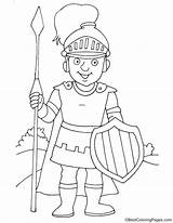 Spear Coloring Template Pages Shield Knight sketch template