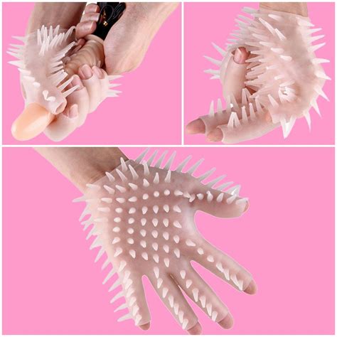silica gel sexy spike glove adult games masturbation massage glove