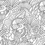 Coloring Pages Adults Pattern Nature Doodle Vector Hand Seamless Ornamental Curl Sketchy Drawn Decorative sketch template