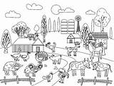 Fazenda Animais Colorare Fattoria Animali Bambini sketch template