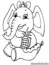 Gajah Mewarnai Binatang Kartun Sketsa Elephants Hewan Tk Duduk Cocok Colouring Buku sketch template