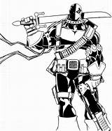 Deathstroke Deadpool Supervillain Template sketch template