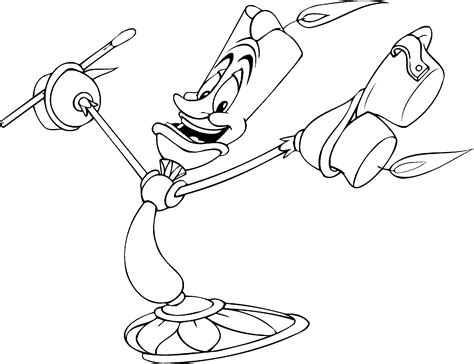 lumiere beauty  beast disney coloring pages coloring pages